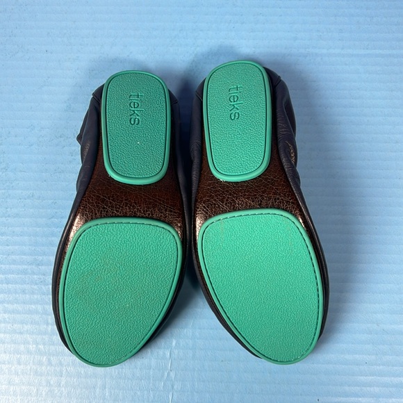 NEW Tieks Gavrieli Foldable Navy Leather Ballet Flats Shoes 10 - Picture 3 of 4